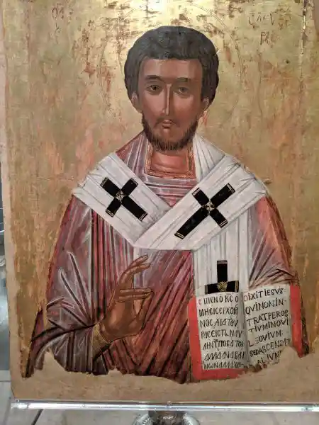 Icon with Saint Eleutherios and scenes from his life